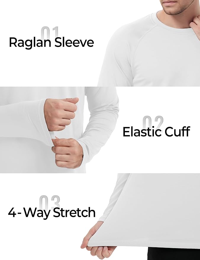 Boladeci Men's Thermal Underwear Tops Fleece Lined Base Layer Long Sleeve Shirts for Cold Weather