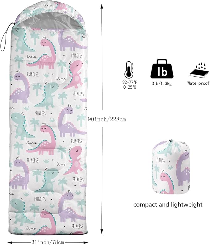 Galaxy Wolf Camping Sleeping Bags Warm & Cool Weather Waterproof Backpacking Blue Purple Starry Sky Sleeping Bag All Seasons Camping, for Adult Kids Boy Girls Camping Gear Equipment, Traveling