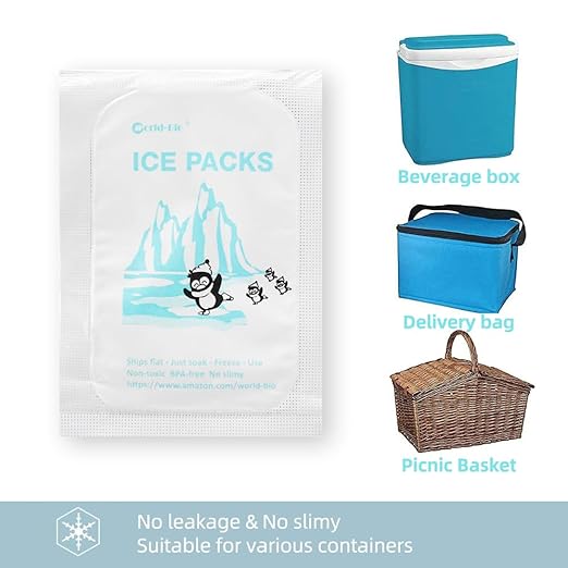 Small Shipping Dry Ice Packs Shipping Cold Packs for Frozen Food, 48 Packs Bulk Dry Ice Sheets for Coolers Reusable, Shipping Ice Packs Long Lasting Shipping Cold Ice Pack Sheets Keep Food Drink Cold