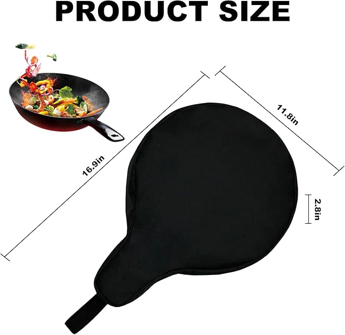 Cast Iron Camping Skillet Bag for 8'' 10'' 12'' Skillets, Skillet Pan Storage Bag Water Resistant Frying Pan Bag with Hanging Loop, Lightweight Skillet Bag for Camping Outdoors,1pcs