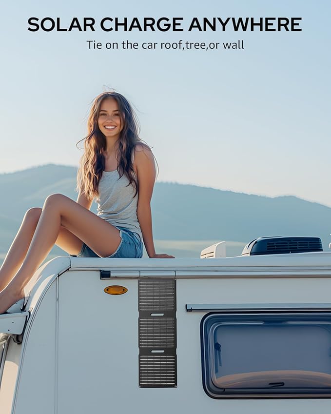 Apowking Portable Solar Panels 30W, Foldable Solar Panel Charger for Power Station, Cellphone, Laptop, Solar Panels with QC3.0 USB, Type C and DC 18V Output for Camping RV Trip