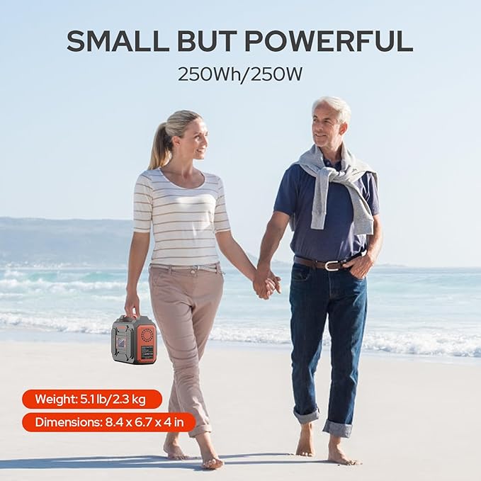 Portable Power Station 250Wh, 300W Solar Generator Power Bank 110V Large Power Bank with AC Outlet for Laptop for Home Use Camping Travel Emergency Hunting Outdoor