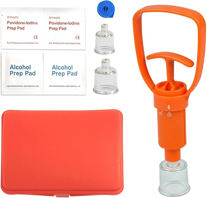 Snake Bite Kit, Bee Sting Kit, First aid kit, Venom Extractor Suction Pump, Bite and Sting First Aid for Hiking, Backpacking and Camping. (Red Kit)