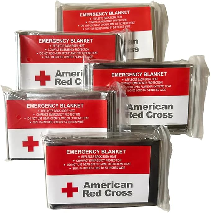Officially Licensed Product Emergency Reflective Blankets, 5 Pack, Body Warmer Survival Blanket, 52” W x 84” L