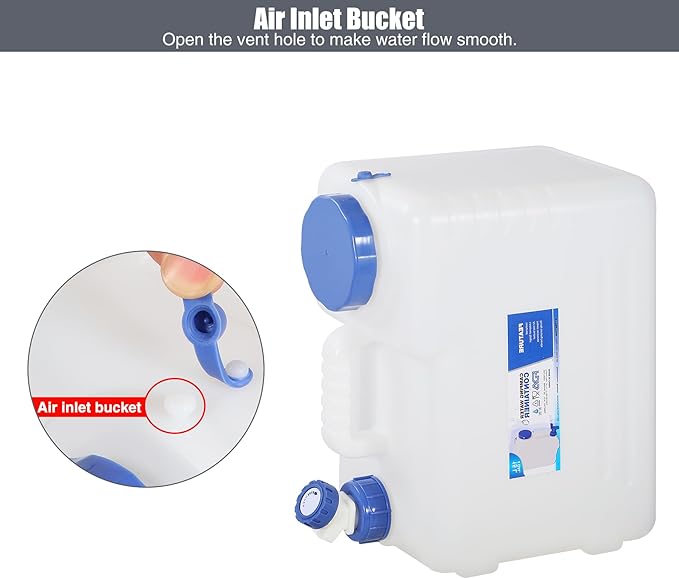 RedSwing 4 Gallon/15L Portable Water Container with Spigot, Water Storage Carrier for Camping Outdoor Hiking, BPA Free