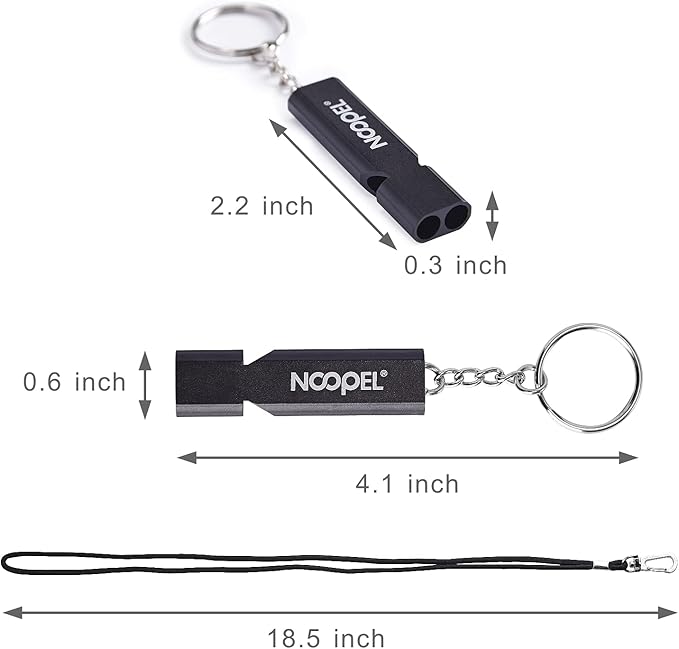 Noopel Emergency Whistles Lifeguard Safety Whistle with Lanyard and Keychain for Outdoor Camping Hiking Boating Backpacking Fishing Kayak Kids Rescue Signaling Loud Survival Whistle