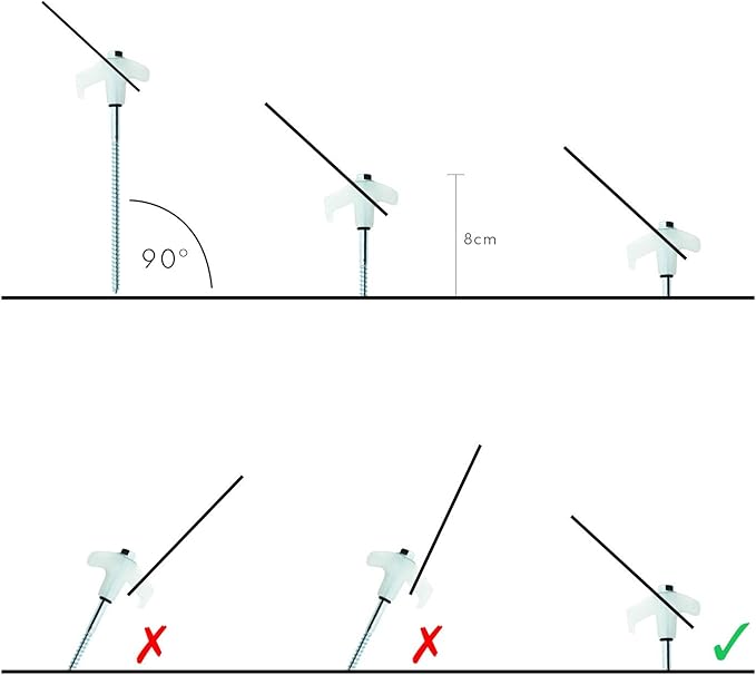 Outback Element® - 15 Tent Stakes Heavy Duty with Glow in The Dark Heads + Bonus Canvas Carry Pouch and Hex Drill Bit