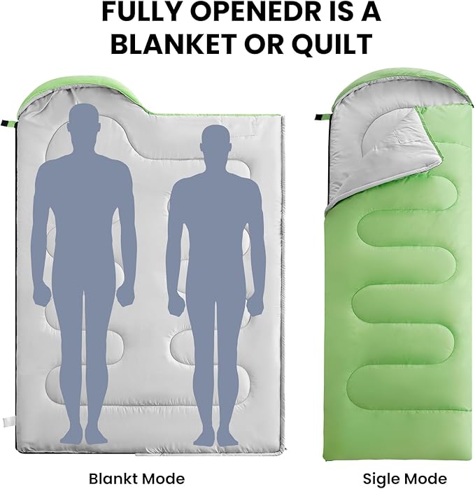 FARLAND Sleeping Bags 30℉ for Adults Teens Kids with Compression Sack Portable and Lightweight for 3-4 Season Camping, Hiking,Waterproof, Backpacking and Outdoors