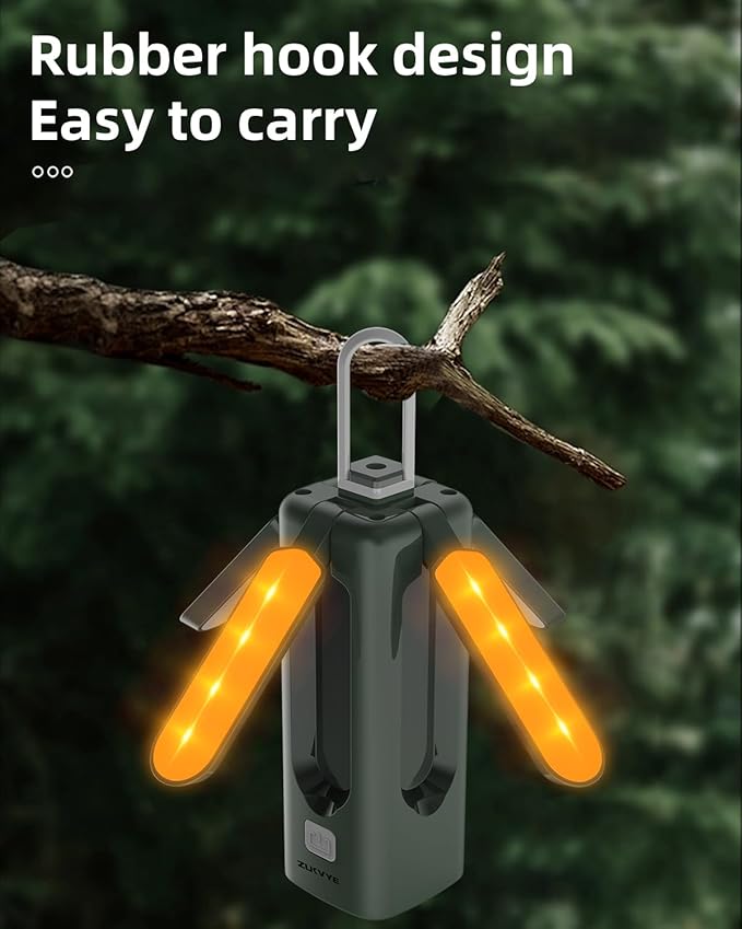 Rechargeable LED Camping Lantern - Waterproof Tent Light with 8 Modes, Portable Flashlight for Camping, Emergency, Hiking, Fishing