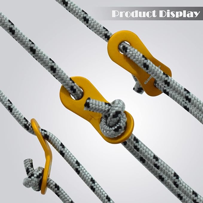 GEERTOP 6 Pack 5 mm Guy Lines Ultralight Tent Cords with Aluminum Adjuster Tensioner Outdoor Camping Guylines Ropes for Tent Tarp, Canopy Shelter, Climbing, Hiking Backpacking Survival Gear