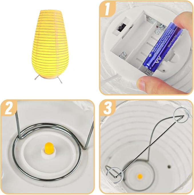 YY YEARCHY Table Lamp Paper Lamp Standing Lamps with Rice Paper Shade for Bedroom Livingroom (1, 10.43"x 5.71")