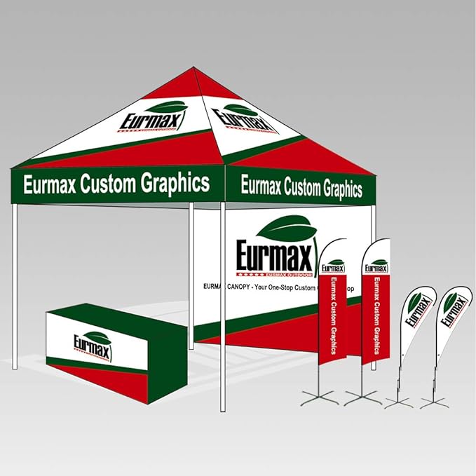 Eurmax USA 10 x 10 Pop up Canopy Commercial Tent Outdoor Party Canopies with 4 Removable Zippered Sidewalls and Roller Bag Bonus 4 Canopy Sand Bags & 24 Squre Ft Extended Awning(Burgundy)