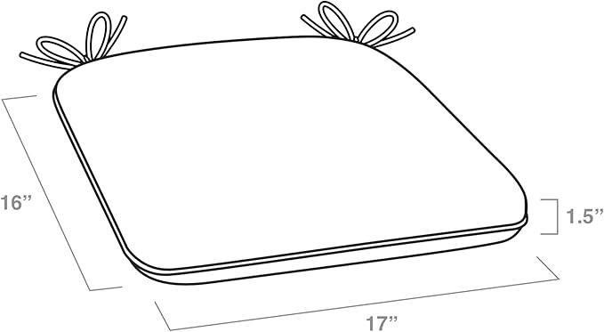 Arden Indoor/Outdoor Foam Seat Pad, 2 Pack, 17 x 16, Patio Cushion, Water Repellent, Fade Resistant, Foam Cushion Teal Ariel