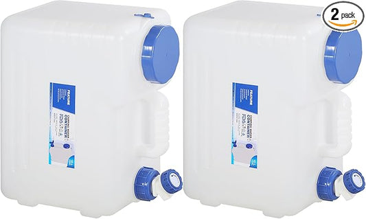 RedSwing 2 Pack 4 Gallon/15L Portable Water Container with Spigot, Water Storage Carrier for Camping Outdoor Hiking, BPA Free