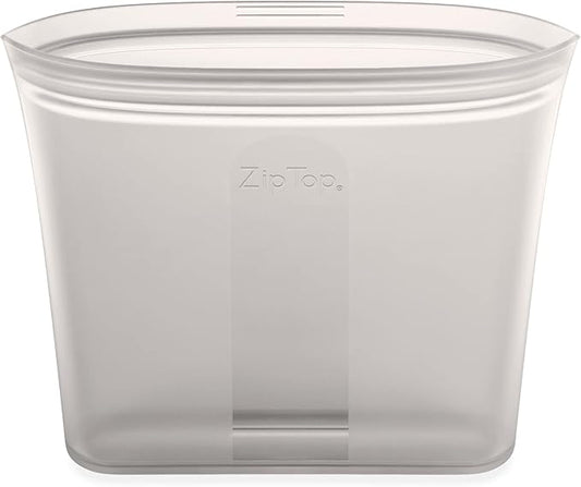 Zip Top Reusable Food Storage Bags | Sandwich Bag [Gray] | Silicone Meal Prep Container | Microwave, Dishwasher and Freezer Safe | Made in the USA