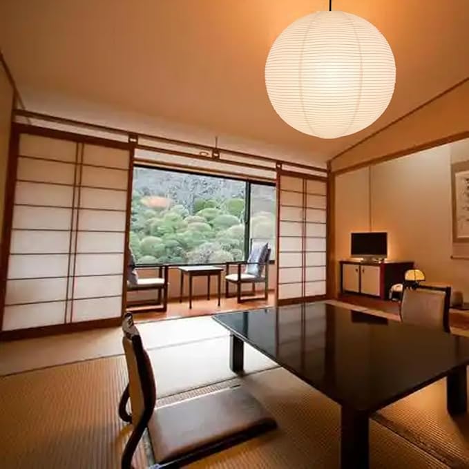 2Pack Paper Lamp Shade,50cm(19.69") Pendant Lamp Shade Round Large Paper Lantern Hanging Light Rice Paper Lantern Lampshade for Living Room Bedroom Dining Room Kids (2Pack White)