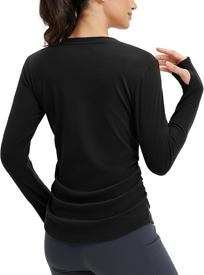 baleaf Womens Thermal Shirts Fleece Lined Long Sleeve Tops Workout Base Layer Slim Fit Cold Weather Gear