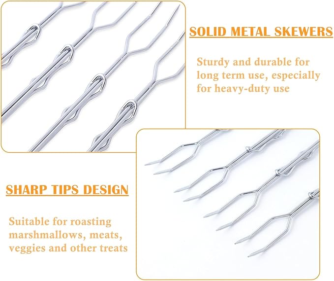 Smores Sticks, Marshmallow Sticks for Fire Pit, 30" Long Extendable Heavy Duty Roasting Sticks for Hot Dogs Vegetables S'mores over Campfire, 4 Pack