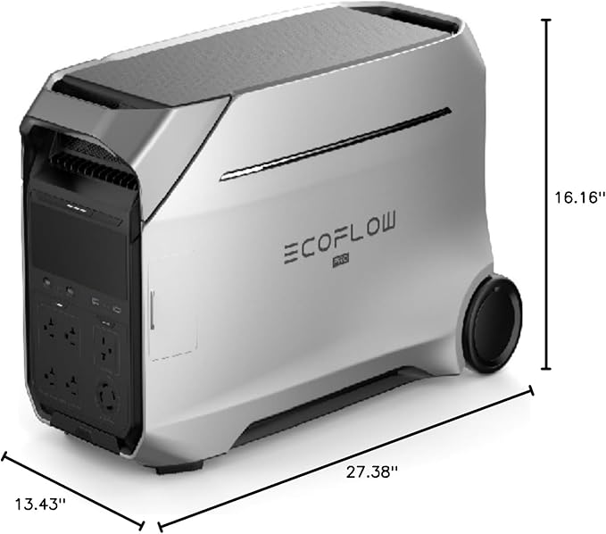 EF ECOFLOW DELTA Pro 3 Portable Power Station, 4096Wh LFP Battery, Expandable to 48kWh, 120/240V 4000W AC Output, Solar Generator for Home Use, Camping Accessories, Emergencies, Power Outages, RVs