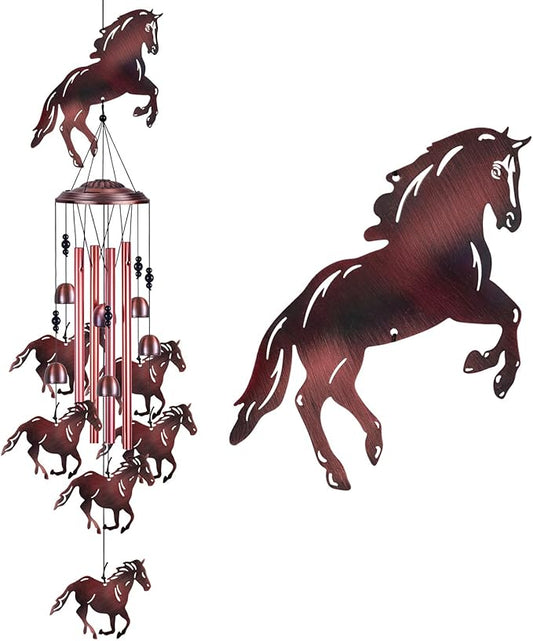 Horse Wind Chimes for Garden, Home, Balcony, Yard, Outdoor Decoration, Horses Chimes, Memorial Wind Bells, Horses Wind Catcher, Blessing Wind Chimes Xmas Gifts for Mom, Grandma, Family, Women, Friends