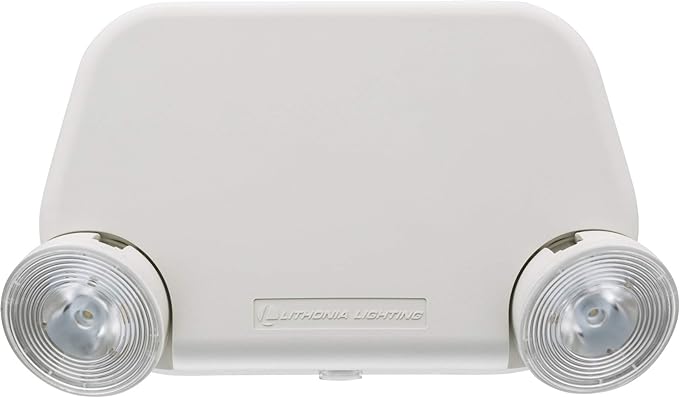 Lithonia Lighting Basics Low Profile Emergency Light, LED Emergency Lights for Business, Ceiling or Wall mount, White Thermoplastic, 120/277V Dual Voltage (EU2L M12)