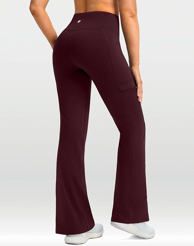 G Gradual Women's Fleece Lined Pants Water Resistant Winter Thermal Flare Leggings Hiking Snow Pants for Women 4 Pockets