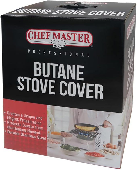Butane Stove Cover, Premium Stainless Steel, Universal Fit for Any Standard Size Camping Stove, Portable Stove Cover for Any Occasion for Camping, Indoor & Outdoor Cooking Stove by Chef Master 90217