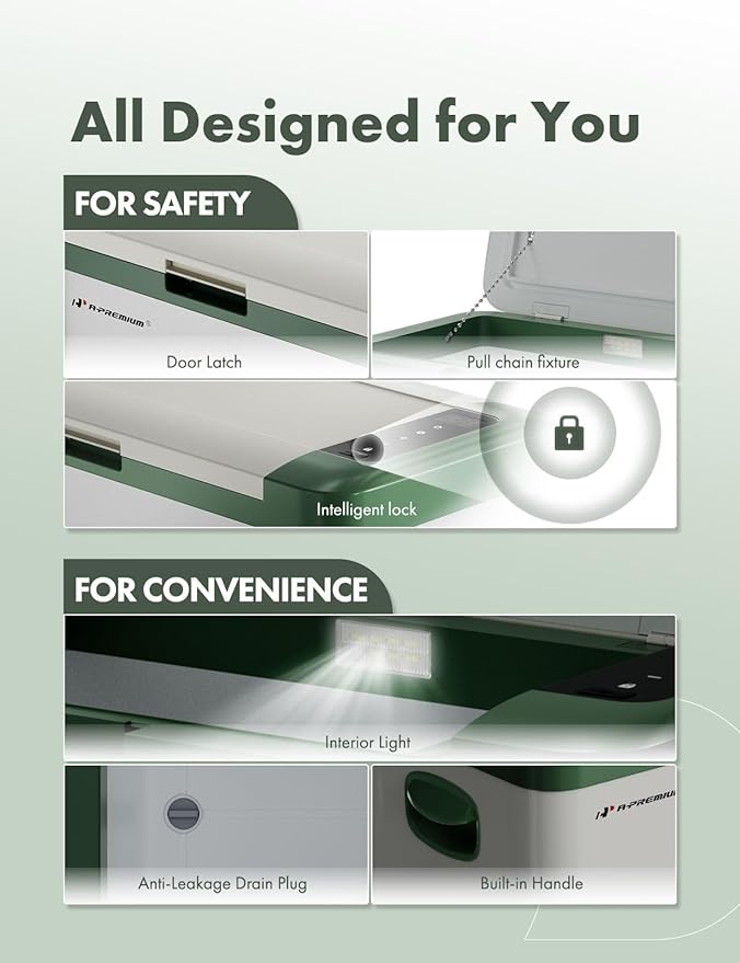 A-Premium 12 Volt Refrigerator 37QT/34.9L Portable Car Fridge Cooler, -4°F~68°F Portable Freezer Fast Cooling with 12/24V DC & 110/240V AC for Truck Outdoor Camping RV Roadtrips and Home Party Use