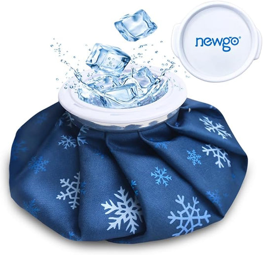NEWGO Ice Pack for Injury Reusable, Small Ice Bag Refillable Ice Pack for Hot Cold Therapy and Pain Relief, Hot Water Bag, No-Leak Medical Ice Bag (9 Inch)