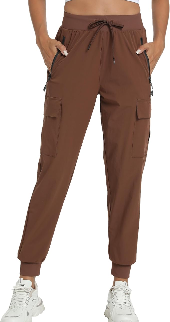 Kcutteyg Womens Water Resistant Hiking Pants with Pockets Quick Dry Soft Athletic Workout Joggers Pants for Camping Travel