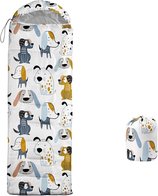 Galaxy Wolf Camping Sleeping Bags Warm & Cool Weather Waterproof Backpacking Blue Purple Starry Sky Sleeping Bag All Seasons Camping, for Adult Kids Boy Girls Camping Gear Equipment, Traveling