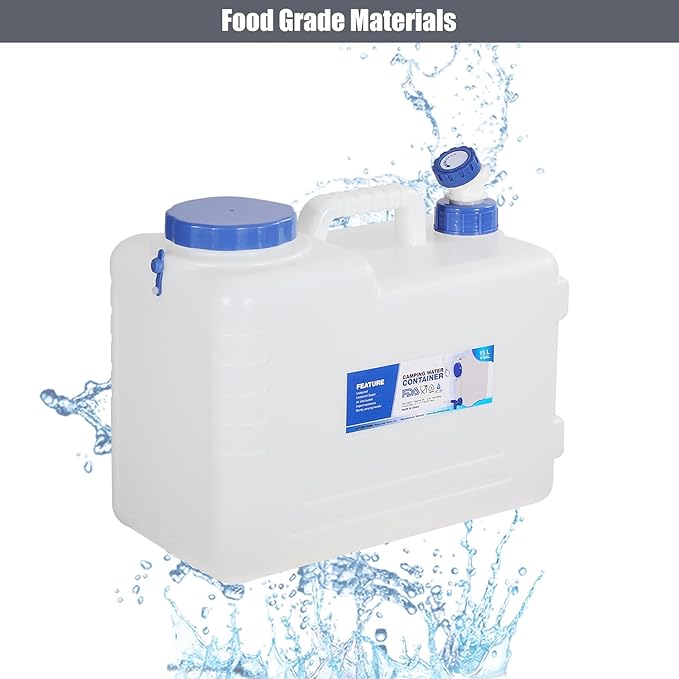 RedSwing 3 Pack 4 Gallon/15L Portable Water Container with Spigot, Water Storage Carrier for Camping Outdoor Hiking, BPA Free