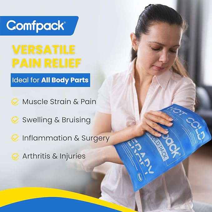 Large Ice Pack for Injuries Reusable, 11.2” x 14.7” Flexible Ice Pack for Full Body Relief, Soft Gel Cold Pack with Long Lasting Cold for Back, Knee, Relief for Chronic, Surgery, Swelling