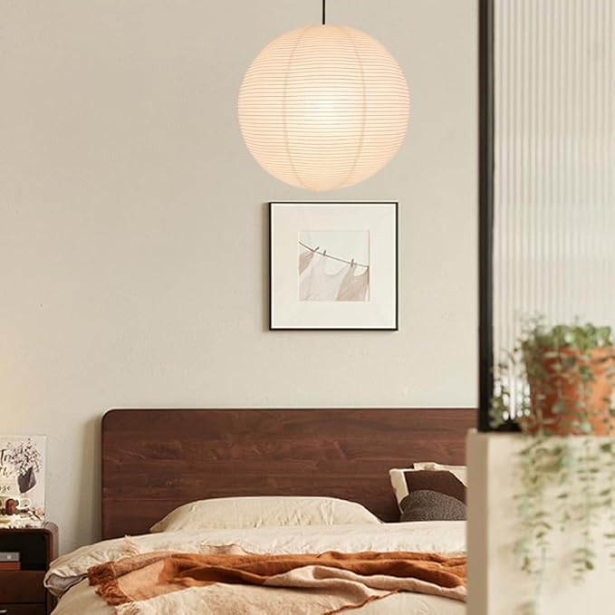 2Pack Paper Lamp Shade,50cm(19.69") Pendant Lamp Shade Round Large Paper Lantern Hanging Light Rice Paper Lantern Lampshade for Living Room Bedroom Dining Room Kids (2Pack White)