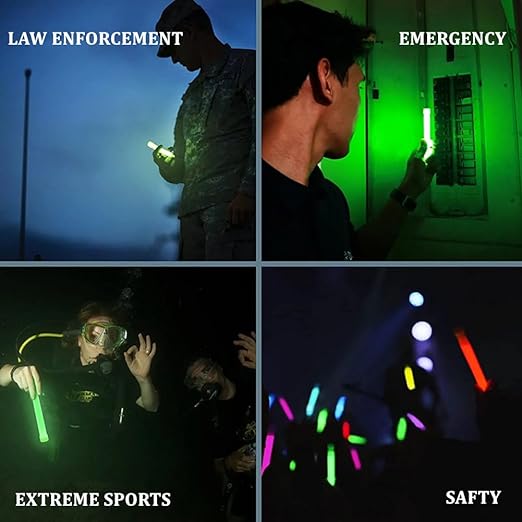 Glow Fever Emergency Safety Military Grade 6'' Lightsticks, Light Up Ultra Bright Glow Sticks with 12 Hours Duration. for Hiking Party Camping Blackouts Hurricane Shelter Survival Kit (Mixed, 30PCS)