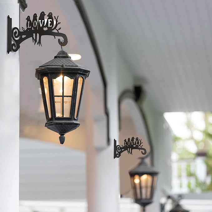 2-Pack Aesthetic Wall Plant Hanger Indoor and Outdoor ??10 Inch Metal Hanging Plant Bracket with Beautiful Bird Pattern ??Anti Rust Plant Hooks for Hanging Plants, Bird Feeder, Wind Chime, Lantern