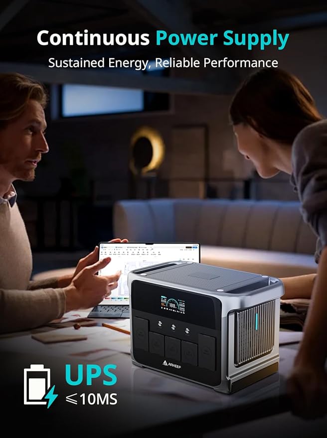 Portable Power Station, 1152Wh LiFePO4 Solar Generator with 100W Solar Panel, 1200W AC/100W USB-C 10 Outputs, 1Hr Fast Charge, APP Control for Camping, RV, Home Backup & Emergency Power