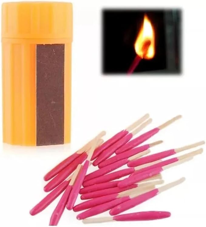 Waterproof Matches Survival Kit,Stormproof Matches with Case,20pcs Stormproof Fire Starter,20 pcs/Barrel Matches,Emergencys Fire Starter Matches for Hiking Camping Outdoor Surviva