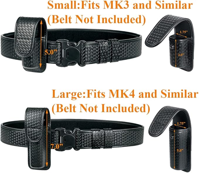 TAFTACFR Molded OC/Mace Spray Pouch, Top Flap Pepper Spray Holster OC/Mace Pepper Spray Black Pouch Hidden Snap(Small for MK3 and Large for MK4)