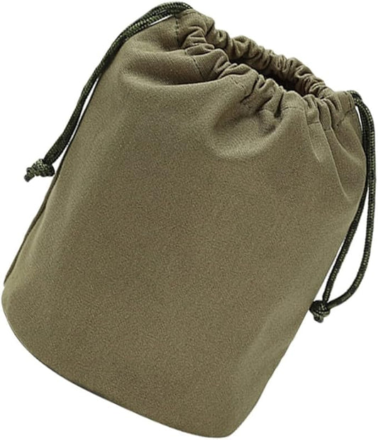 TOYANDONA Large Capacity Drawstring Camping Storage Bag Canvas Tableware Organizer for Outdoor Activities Portable Cutlery Carrying Bag for Picnics and Travel