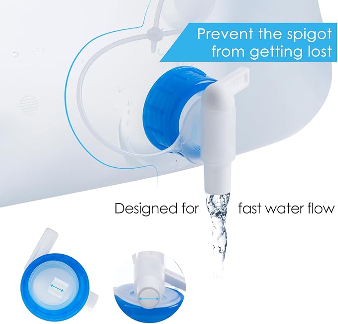 Collapsible Water Container Jug, 4×5.3 Gallon BPA Free Camping Water Storage Canteen with Spigot, for Hiking Backpack RV Outdoors & Emergency, Portable Survival Kit - Food Grade Transparent PE