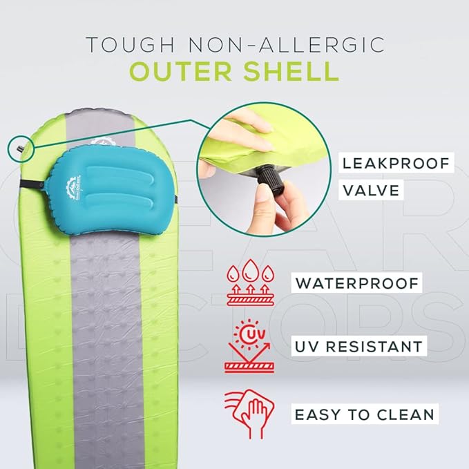 Gear Doctors Camping Pads Self Inflating Ultralight Apollo air 4.3-5.2 R Insulated Camping mats 1.5-3.3 in Must Haves Inflatable Foam air Sleep mat self Inflating air Mattress for Camping cot