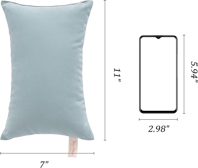 BEDSUM 2 Pack Tiny Pillows, 11"x7" Microfiber Mini Pillows for Toddlers, Travel, Pets & Comfort, Soft and Machine Washable, Sea Green