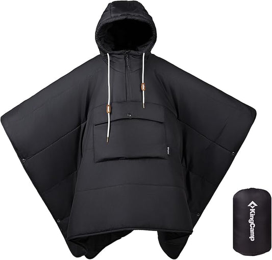 KingCamp Camping Wearable Hoodie Blanket Poncho Ultralight Sleeping Bag Adult, Outdoor Stadium Water-Repellent