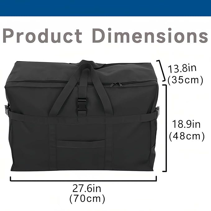 Large Duffel Bag, Waterproof Carry on Weekend Overnight Storage Bag over Luggage for Airline, Travel, Camping, Moving