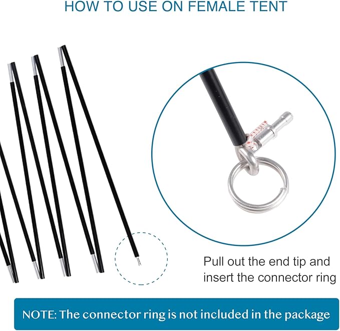 Preassembled Tent Poles Replacement, Gray 7001 T6 Heated Aluminum Tent Poles 1 Pole Pack
