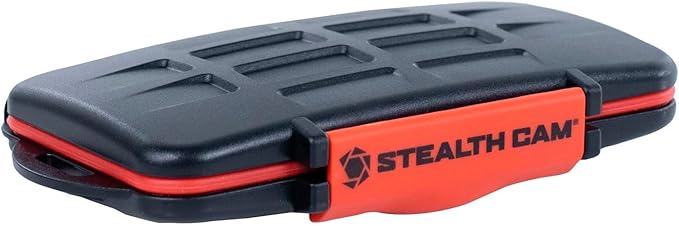 STEALTH CAM Anti-Shock Dust-Proof Waterproof Protective Ergonomic Rubber Sealed ABS-Plasic Shell Memory Card Storage Case - Holds 12 SD & 12 MicroSD Cards
