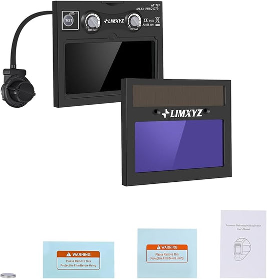 Auto Darkening Welding Lens 3.54"x4.33" with 2 Arc Sensors, Adjustable Shade 4/9-13 for Welding Helmets Automatic Darkening Lens & Premium Welding Helmet Accessories