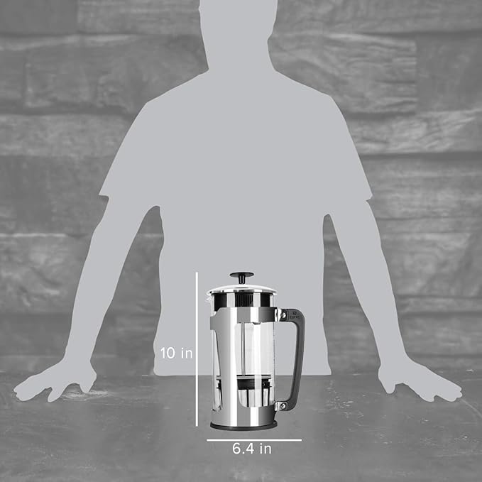 ESPRO - P5 French Press Coffee Maker – Patented Double Microfilter for Sludge and Grit Free Coffee, Black, 32 oz