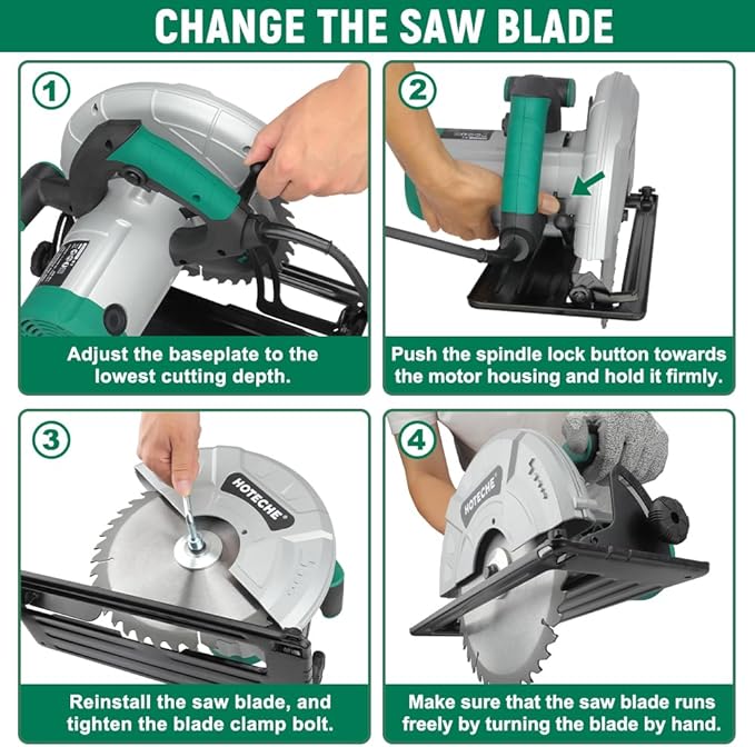 Hoteche 10-Inch Compact Portable Table Saw with Saw Blade for Desktop Use